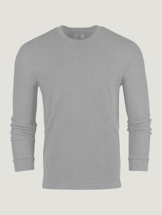 Heather Grey Long Sleeve Thermal Shirt | Fresh Clean Threads