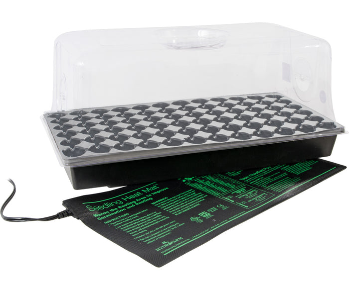 Hot House w/ Heat Mat, Tray, 72 cell insert & 7" Dome