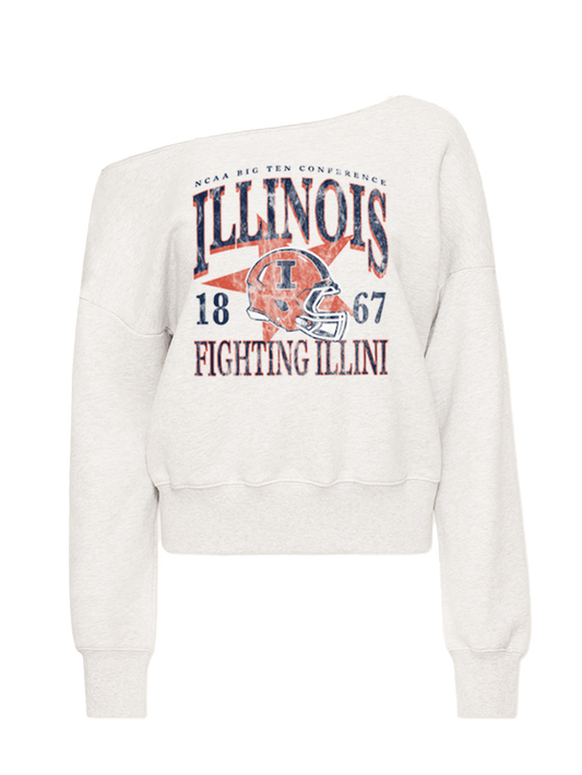 Illinois Football Off Shoulder Crew