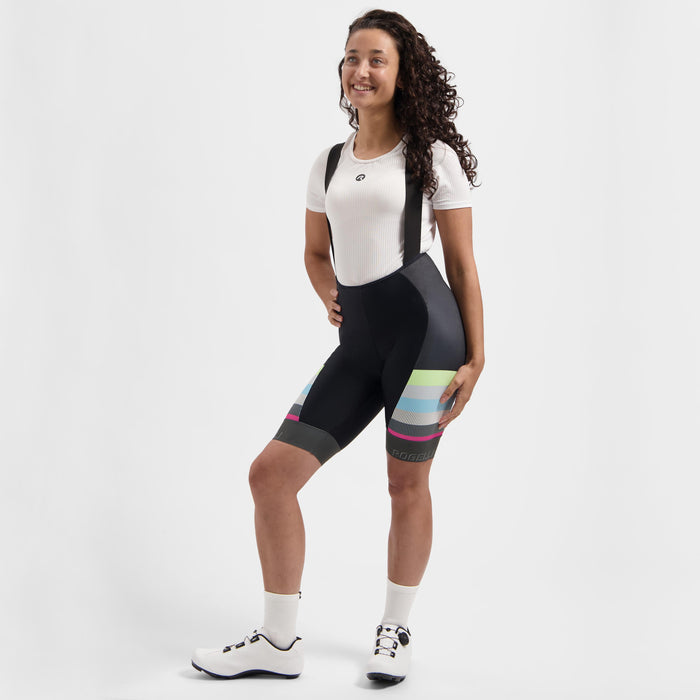 Rogelli Impress II korte fietsbroek dames zwart gedragen voorkant.