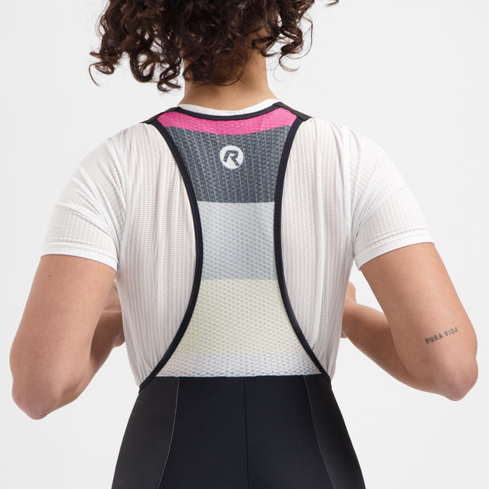 Detail van Rogelli Impress II korte fietsbroek dames zwart achterkant.