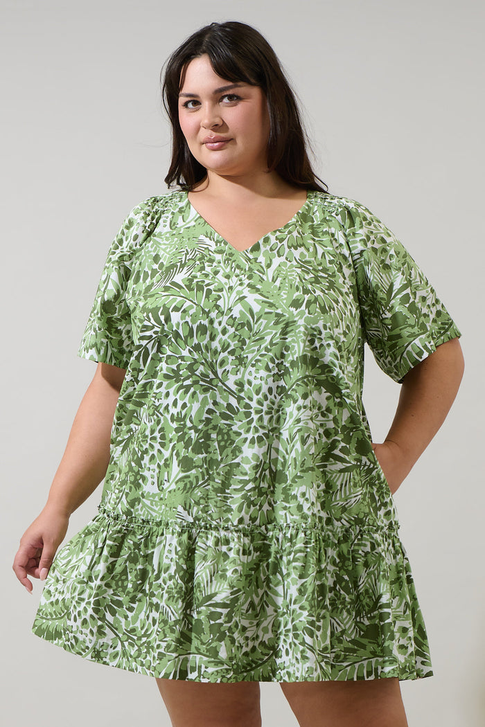 Irenan Leaf Ashby Shift Mini Dress Curve