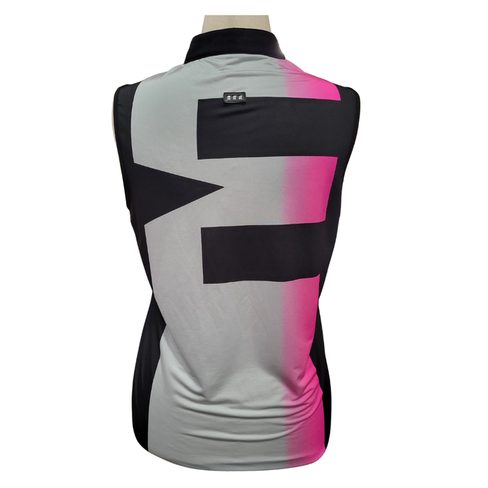 Jamie Sadock Fuchsia Black & Silver Sleeveless Top Size L MSP$89.50