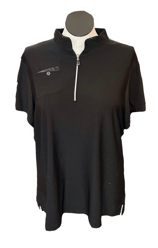 Jamie Sadock Women's Black Short Sleeve Golf Top Size XL