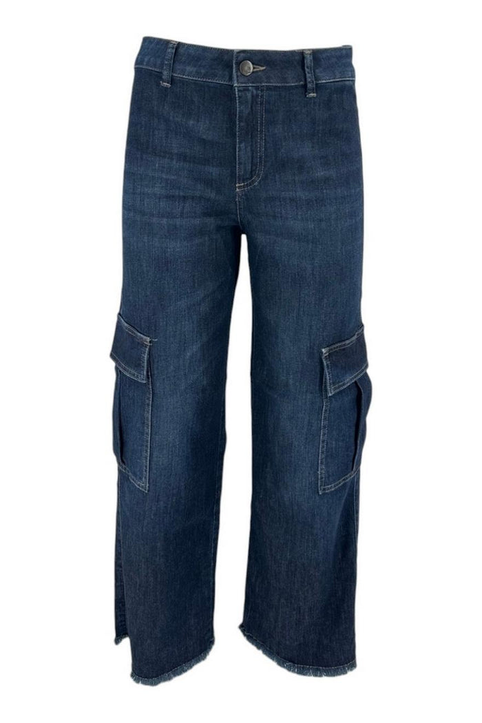 jeans donna modello cargo denim blu