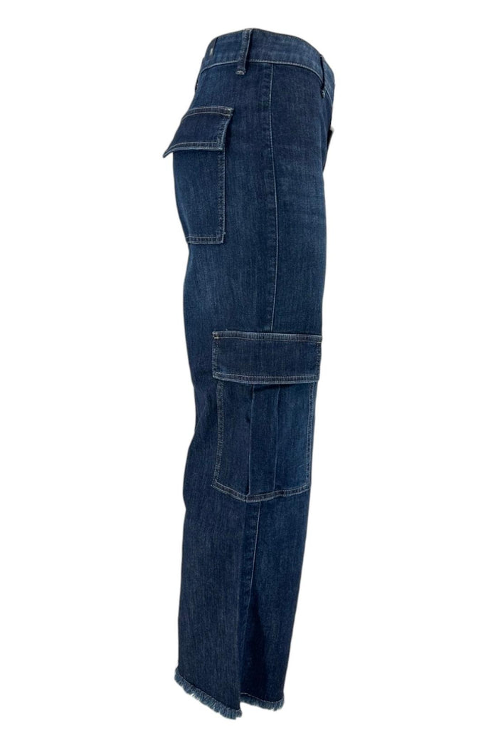 jeans donna modello cargo denim blu