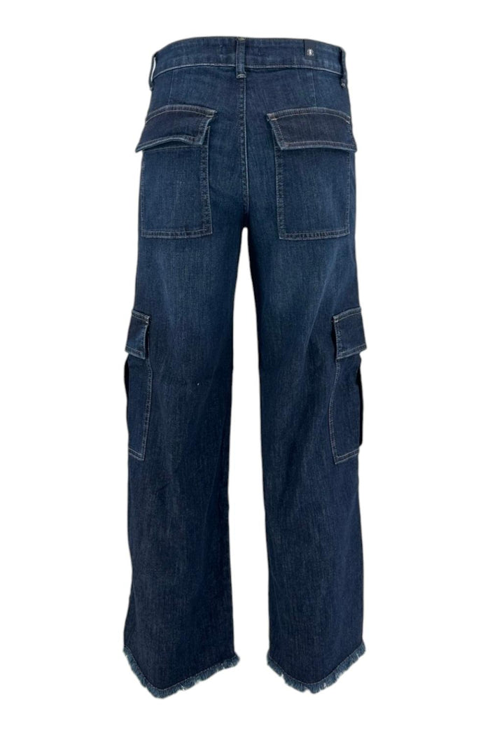 jeans donna modello cargo denim blu