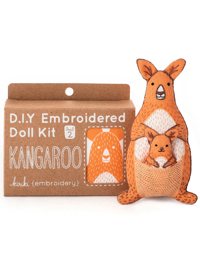 Kangaroo Embroidered Doll Kit, Kiriki Press
