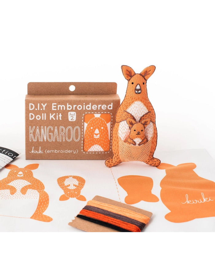 Kangaroo Embroidered Doll Kit, Kiriki Press