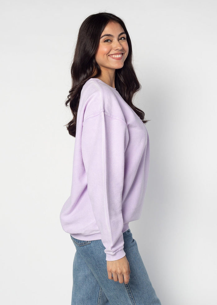 Kansas State Wildcats Women's Clubhouse Original Corded Crew in Lilac