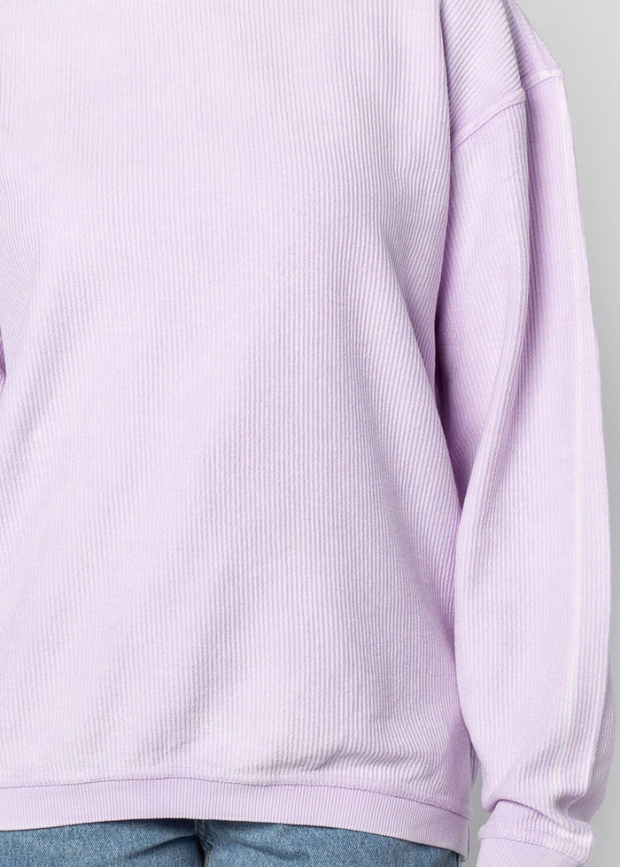 Kansas State Wildcats Women's Clubhouse Original Corded Crew in Lilac