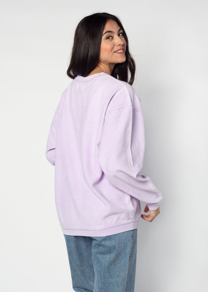 Kansas State Wildcats Women's Clubhouse Original Corded Crew in Lilac