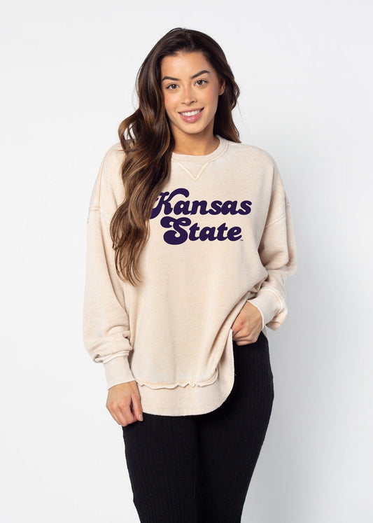 Kansas State Wildcats Women's Oatmeal Burnout Campus Pullover