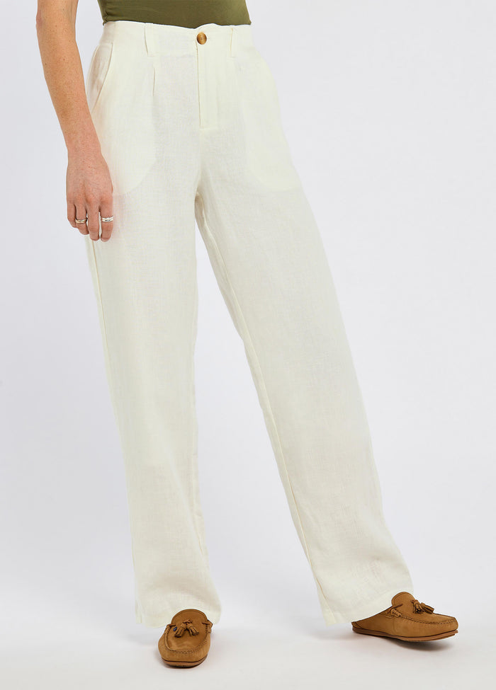 Kelby Women’s Linen Trousers - White