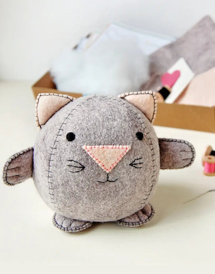 Kitten Beginner's Felt Craft Sewing Kit, Clara and Macy