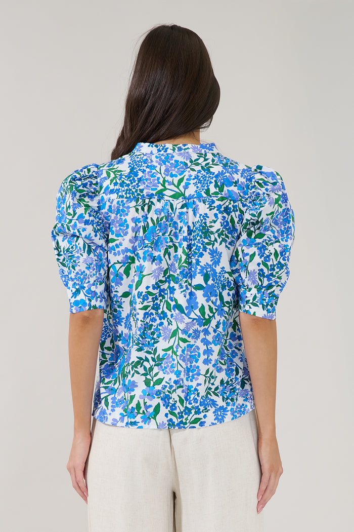 Klina Drape Sleeve Top Floral
