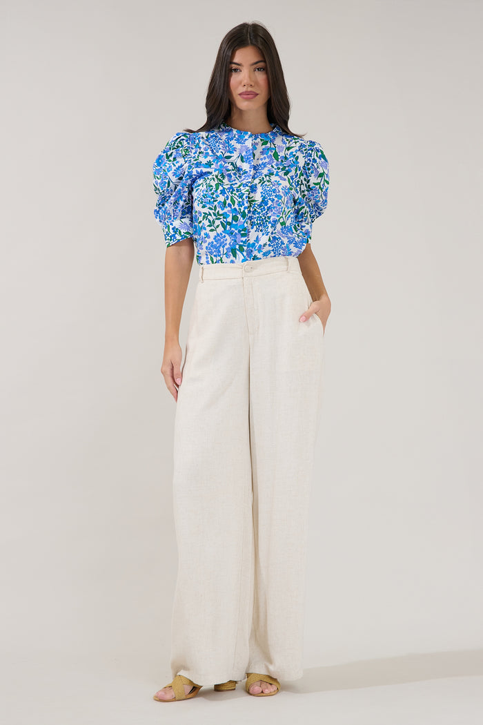 Klina Drape Sleeve Top Floral