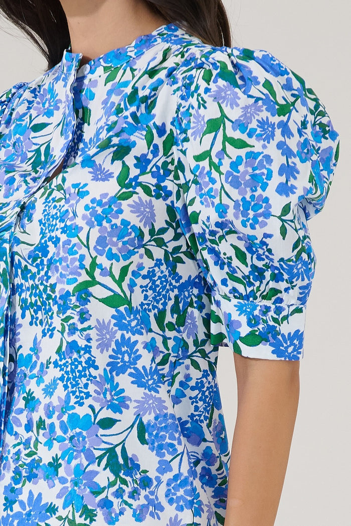 Klina Drape Sleeve Top Floral