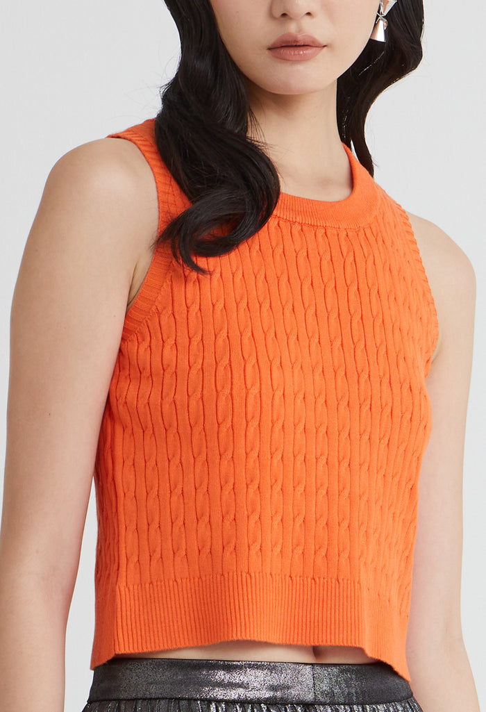 Knitted Sleeveless Crop Top