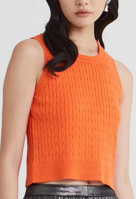 Knitted Sleeveless Crop Top