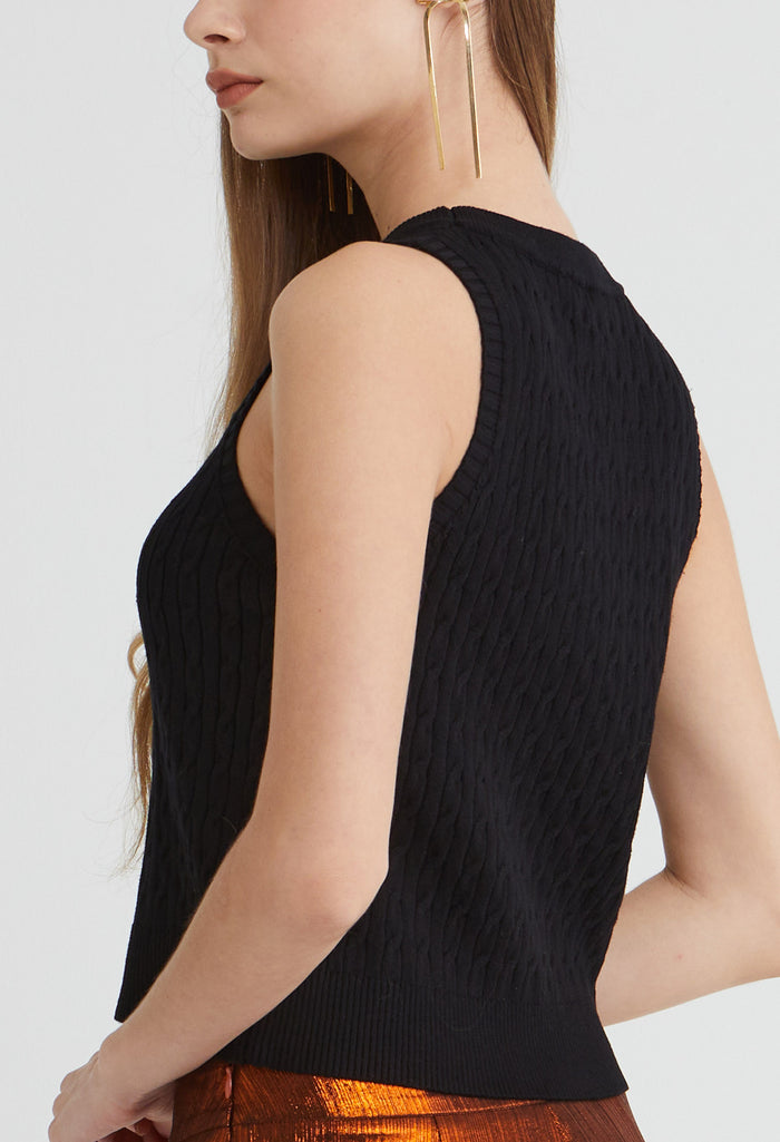 Knitted Sleeveless Crop Top