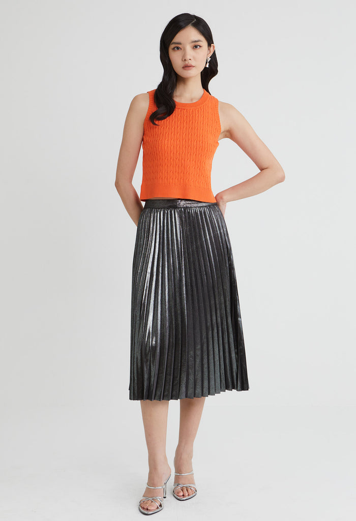 Knitted Sleeveless Crop Top