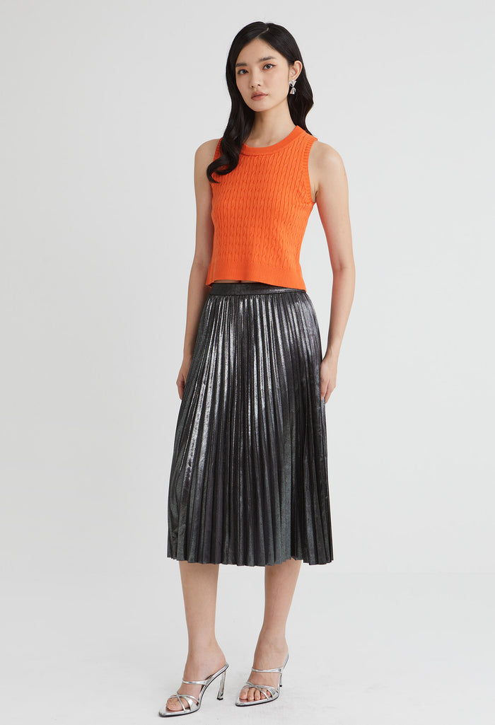Knitted Sleeveless Crop Top