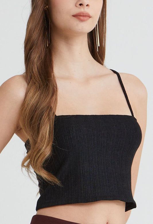 Knitted Tweed Spaghetti Strap Top