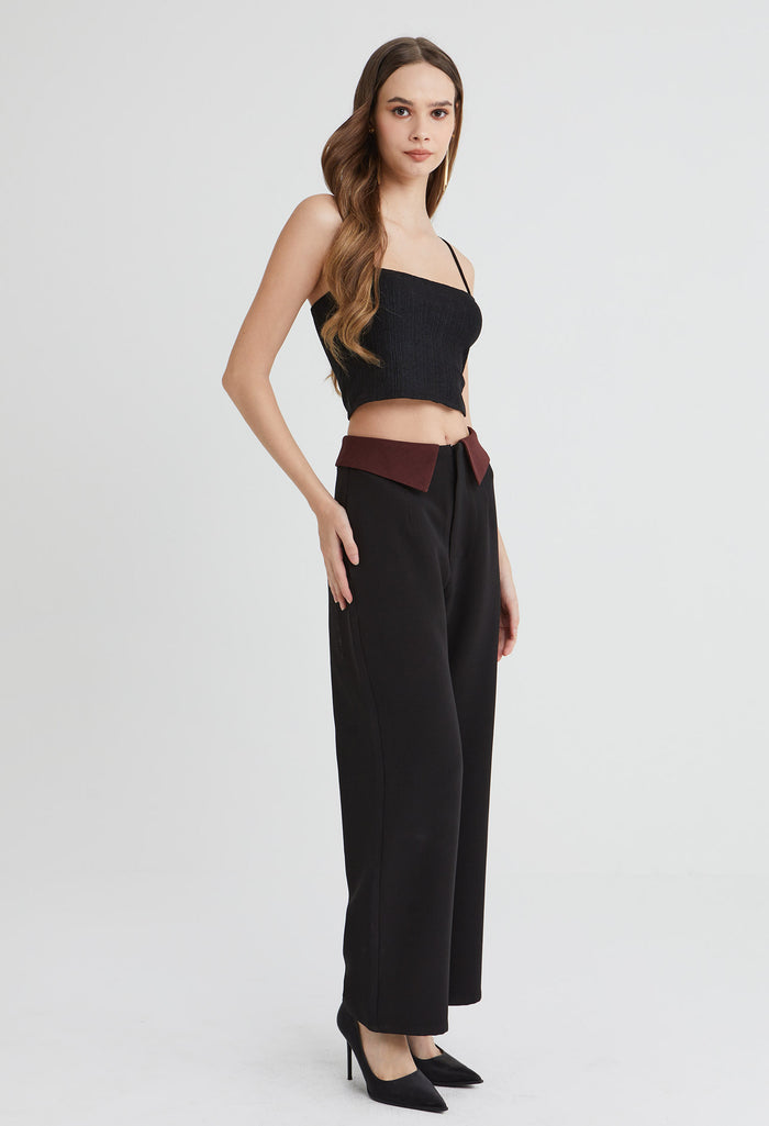Knitted Tweed Spaghetti Strap Top