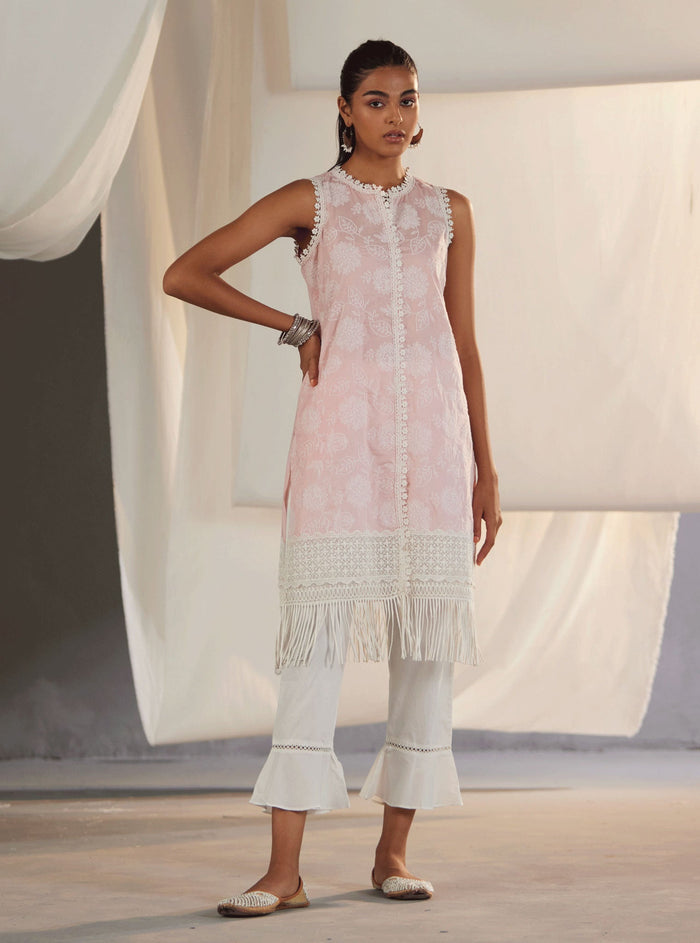 Kygo Supima Cotton Pink Kurta Set