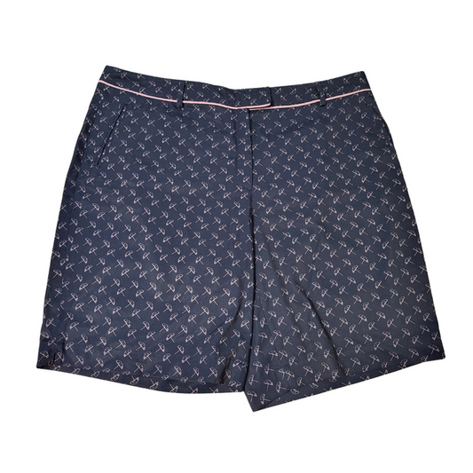 Lady Hagen Navy & Lavender Umbrella Print Golf Shorts Size 16