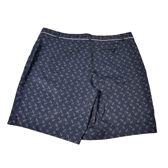 Lady Hagen Navy & Lavender Umbrella Print Golf Shorts Size 16
