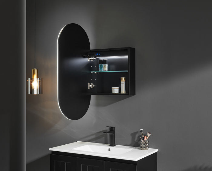 LED PVC Mirror Shaving Cabinet – Modern Bathroom Storage 450x900x155mm