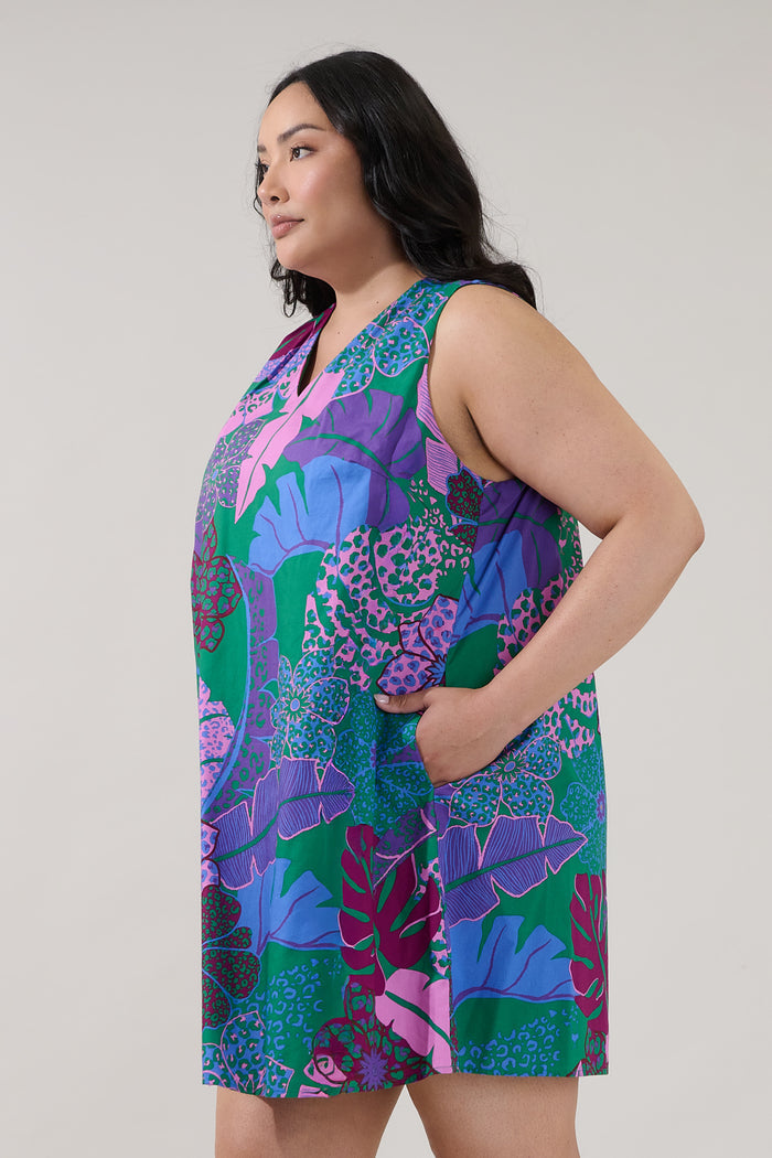 Lerry Shift Mini Dress Tropical Curve