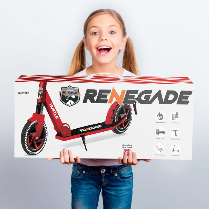 Lightweight And Foldable Kick Scooter - Adjustable Scooter For Teens And Adult, Alloy Deck With High Impact Wheels (Red)