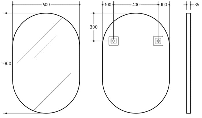 Lirra Iron Framed LED Mirror 450*900mm/600*1000mm