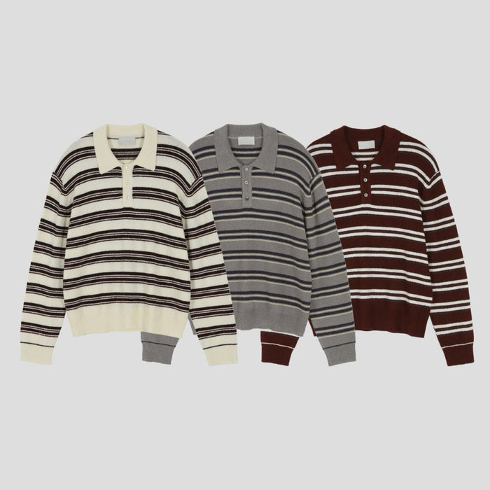 Lora Bouclé Stripe Collar Knit