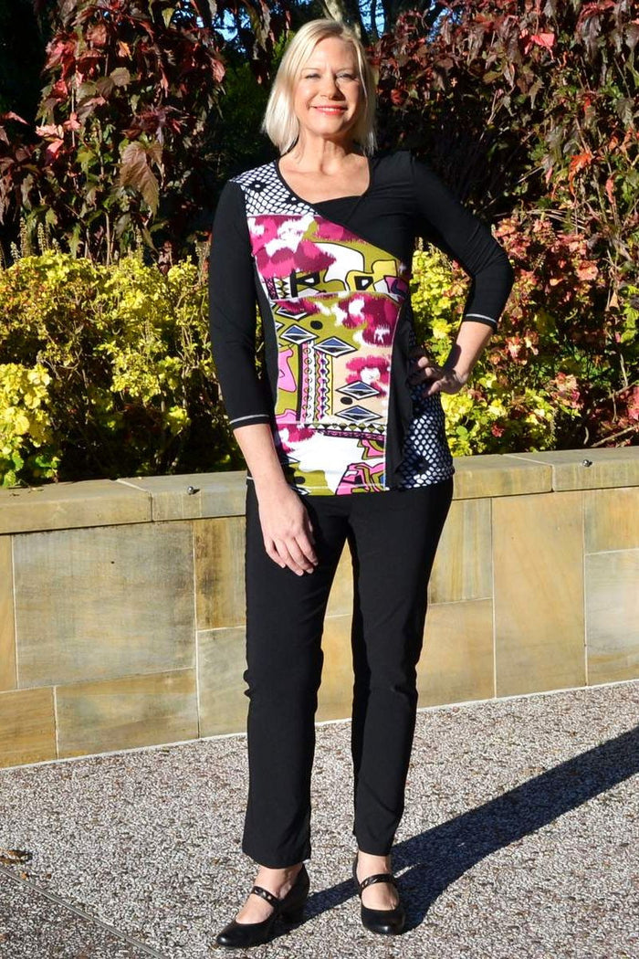 Jenny May Louise Tunic Top with long sleeves and a relaxed fit, shown in a stylish, comfortable fabric.