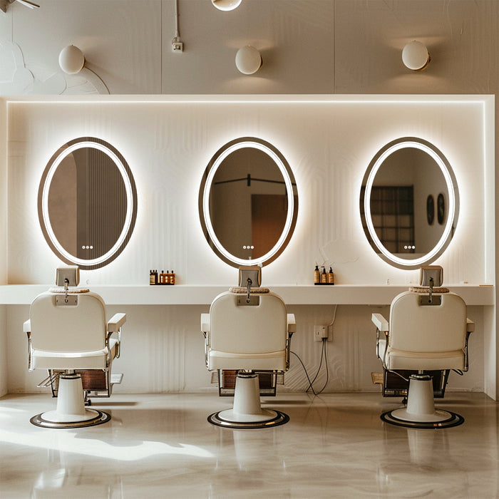 LUVODI Oval LED Bathroom Mirror Backlit + Front Lighted, Defogging