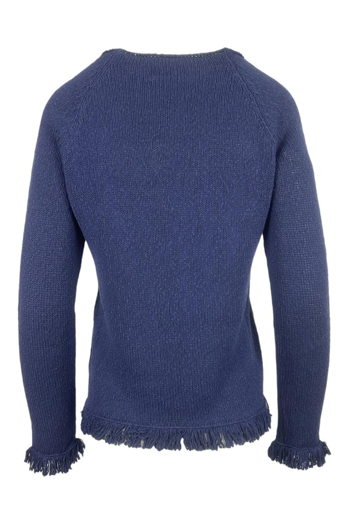 maglia donna denim con frange