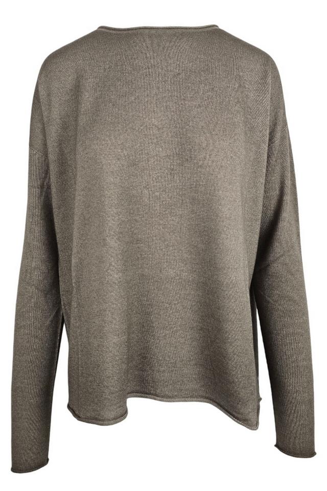 maglia donna girocollo tortora