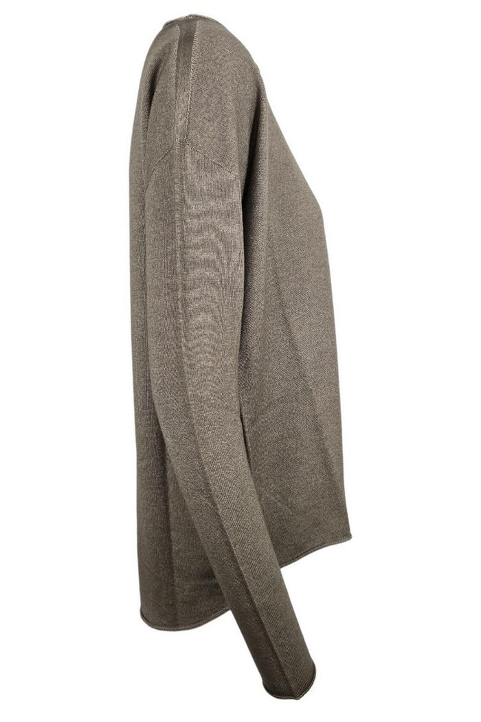 maglia donna girocollo tortora