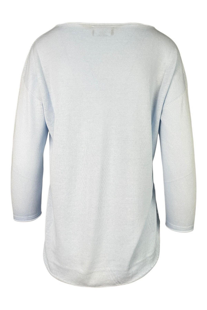 maglia donna scollo a barca azzurro