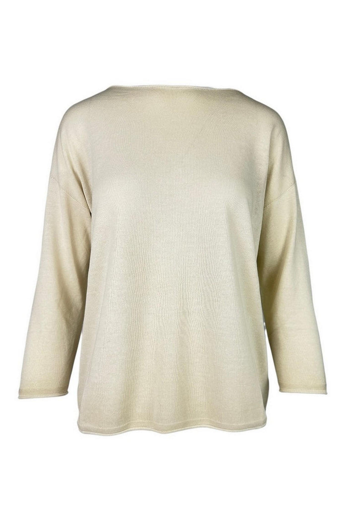 maglia donna scollo a barca sabbia