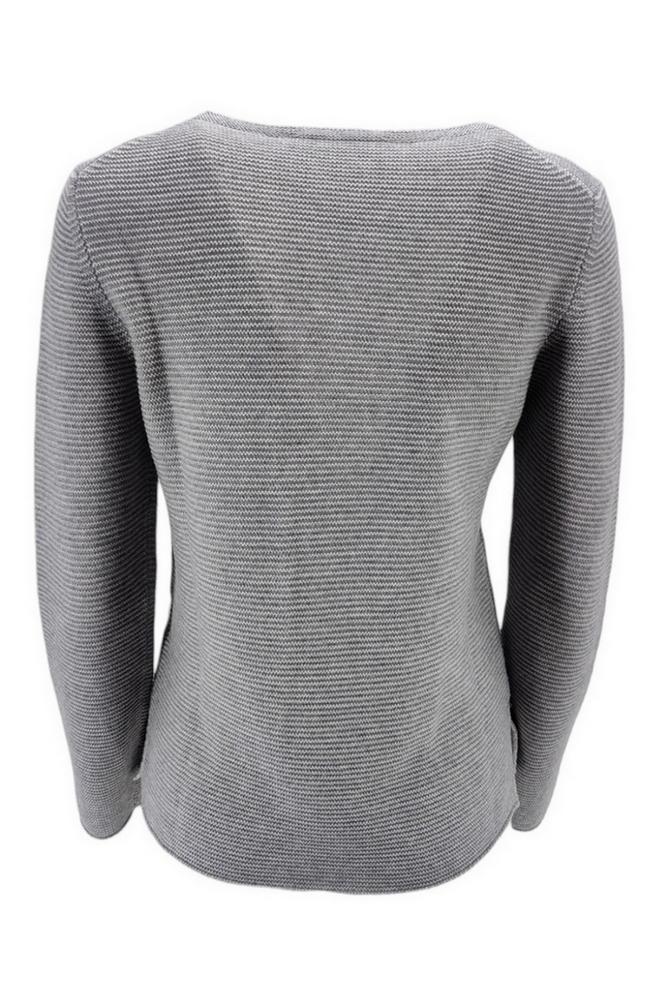 Maglia girocollo donna grigia in lana