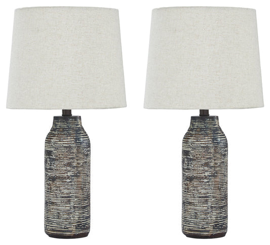 Mahima L235584 BlackWhite Paper Table Lamp 2CN