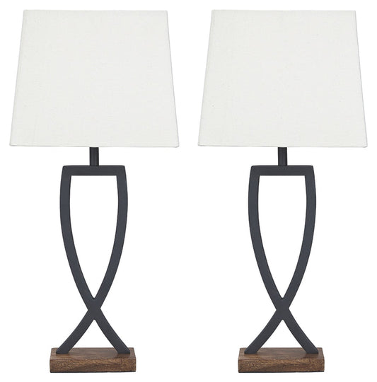 Makara L204174 BlackBrown Metal Table Lamp 2CN