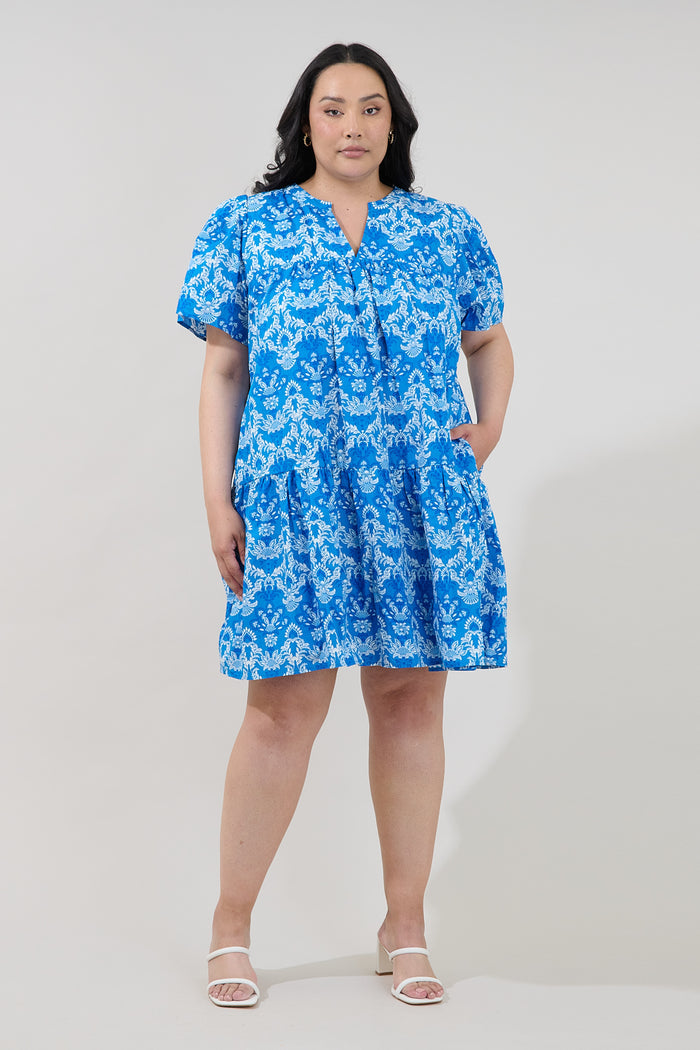 Mariela Shift Mini Dress Floral Curve