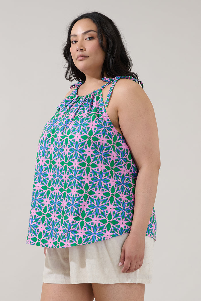 Marra Sleeveless Top Geo Curve