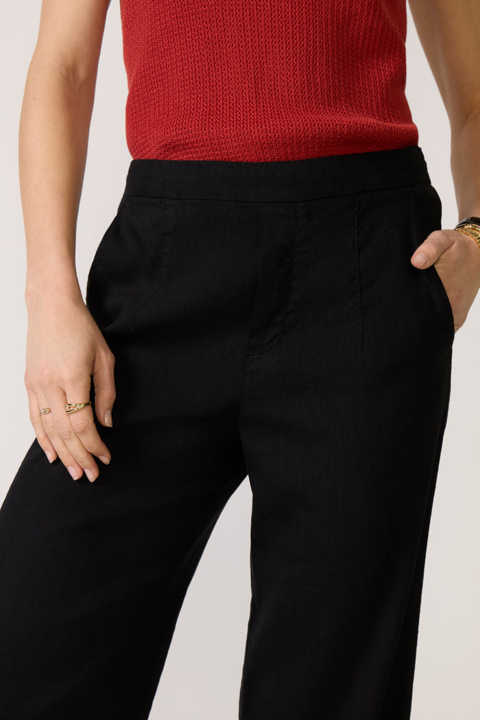 Maya Wide Leg Linen Ankle Pant